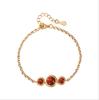 Nicho Original Ins Dorado Jade Hetian Ágata Rojo del Sur Retro Elegante Pulsera de Forma O para Mujer Joyería Pulsera