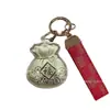 Chaveiro Diário Saco da Fortuna Ouro Puro 999 Pingente Pendurado na Bolsa do Carro Abertura para Pendurar Presente Venda por Atacado