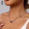 Doble Capa Apilada Uso Simple Acacia Frijol Cadena Clavícula Mujer Diseño de Lujo Ligero de Alta Gama Color Libre Todo Combinable Accesorios de Collar