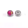 Aretes de Ópalo con Borde de Titanio F136, Clavos para Ombligo, Clavos para Labio, Joyería para Piercings de Aleación de Titanio G23, Clavos para Cartílago de la Oreja, Clavos para Lengua, Clavos Incrustados