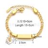 Comercio Exterior Transfronterizo Pulsera Infantil de Acero Inoxidable DIY Grabado Personalizado Pulsera Larga de Barra con Colgante de Corona para Niños