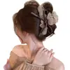 Pinza para el pelo con lazo de malla para mujer, estilo de alta gama, nuevo modelo 2025, pinza para el pelo grueso, pinza de tiburón para la parte trasera de la cabeza, accesorio para el pelo de principios de primavera