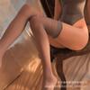 Medias de lencería sexy verticales divertidas al por mayor, tentación de seda negra sexy, medias transparentes a rayas, medias con boca de rosca gratis