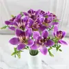 Cor Perfeita Única Pequena Cattleya Flor de Seda Artesanal Arte Flor de Seda Sala de Estar Arranjo de Flores Casa Flor de Seda Artesanal