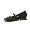 Zapatos de Mujer Jin Gang CG3013 Mary Jane de Tacón Grueso 2024 Nuevos Zapatos de Cuero para Primavera y Otoño Zapatos de Tacón Bajo Zapatos de Boca Baja de una Sola Pieza para Mujer