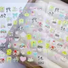 Série Popular de Pets Fofos Adesivos Cartoon para Nail Art Flor 5D em Relevo Laço Papelaria Adesivos para Unhas Atacado