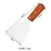 Pala para cocinar mango de madera placa de hierro pala para barbacoa mango de madera pala para cocinar acero inoxidable pala para freír bistec espátula pala para pizza