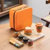 Juego de té de viaje Guochao Wenchuang Qianli Jiangshan para el hogar, negocios, regalo de acompañamiento para enviar a clientes, regalo para imprimir logo