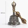 Sino e Vajra de Cinco Pontas Nepaleses, Sino de Mão, Sino Budista com Som Nítido, Sino Grande de Cobre, Instrumento Ritualístico, Sino e Maço de Bronze