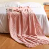 Manta tejida, manta de sofá, manta para el pie de la cama, manta decorativa para sofá, manta de lana nórdica, manta para siesta de invierno en la oficina