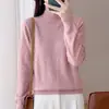 Outono/Inverno 2026 Novo Tricô de Gola Alta Manga Longa Feminino Cor Sólida Com Pedraria Hotfix Strass Pulôver Camada de Base Top