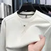 Sudadera pesada para hombre de 360g, nuevo estilo otoño 2026, engrosada, casual, corte holgado, color liso, versátil, sudadera para hombre con cuello redondo