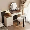 Mesa de toucador de madeira maciça armário de armazenamento para apartamento pequeno mesa de maquiagem de noz estilo creme moderno simples para quarto