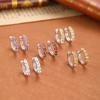 Aretes de Plata Esterlina S925 de Lujo Ligero para Mujer, Incrustados con Piedras de Cristal Natural, Aretes Nicho para Mujer, Popular en Xiaohongshu Transfronterizo