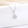 Pingente Simples de Flor em Prata de Lei S925 Moda Feminina Elegante Versátil Estilo Coreano Flor Diamante Colar Atacado Feminino