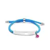 Pulsera Personalizada con Logo de Publicidad Transfronteriza, Pulsera Tejida de Acero de Titanio Grabado con Diamantes Púrpuras Multicolor para Regalo de Vacaciones