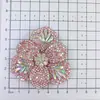 Acessórios de Joias Flor de Camélia Rosa com Strass de Camada Dupla de Alta Qualidade Francesa para Headwear DIY Chapéu Broche Acessórios Femininos