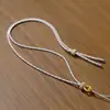 Linternas semiacabadas tejidas a mano para hombre y mujer, nudo para colgar en el cuello, joyería portátil degradada, collar con colgante de jade dorado, cuerda