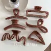 Pinza para el Cabello Grande con Patrón de Mármol Color Café de Gama Alta Pinza de Tiburón para Recogidos de Niche con Sentido de Sofisticación Accesorio para el Cabello
