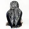 Lenço de Seda com Padrão Paisley Clássico Europeu e Americano para Mulheres, Lenço de Cabeça Versátil da Moda em Seda Sintética, Lenço Quadrado de 90cm, Atacado Transfronteiriço