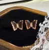 Exquisitos Pendientes de Mariposa de Cristal de Zirconia S925 Diseño de Nicho Sentido de Lujo Pendientes de Gama Alta Venta al por Mayor Mujeres
