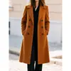 Bestseller de 2026 en Wish y Amazon: Abrigo de Lana Simple de Doble Botonadura de Manga Larga de Color Sólido Otoño-Invierno para Mujer