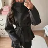 Colección de otoño transfronteriza europea y americana: abrigo corto unisex, elegante y con estilo, estilo commuter, con cuello alto y diseño de doble botonadura