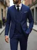 Traje de hombre talla grande transfronterizo formal de negocios corte slim traje casual estilo coreano conjunto de tres piezas vestido de boda para novio