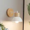 Lámpara de Pared LED Escandinava Creativa Moderna Minimalista Pasillo Dormitorio Habitación Sala de Estar Madera Maciza Pasillo Lámpara de Mesita de Noche para Niños