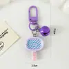 Llavero de sartén de dibujos animados, accesorio para el pelo de osito y gatito lindo y suave, llavero divertido de utensilio de cocina realista