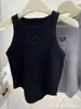 Dopamine Ropa de Verano Camisola de Punto Bordada Americana para Mujer Ajustada Adelgazante Corta Irregular