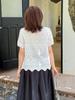 Ropa coreana Inno para mujer de talla grande, estilo coreano, blusa de cuello en V suave y elegante, top nuevo de verano dulce de manga corta 252551