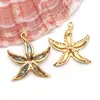 Aço Inoxidável Colorido Concha Strass Caranguejo Pérola Imitação Estrela do Mar Artesanal DIY Colar Brincos Pingente de Chave Acessórios de Joias