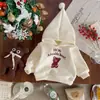 Moletom Infantil Estilo Coreano Versão de Inverno Algodão Puro Bebê Lã Vermelha Espessado Bebê Desenho Animado Natal Ano Novo Roupa Infantil Tendência