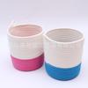 Cesta de cuerda de algodón tamaño pequeño asa en forma de Q color blanco original colección a juego de colores cupón almacenamiento de artículos de escritorio ins europeo y americano