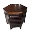 Banqueta de Armazenamento Hexagonal Estilo Chinês para Chá, Madeira Maciça Doméstica com Encaixe de Espiga e Furo Simples Antiga Mesa de Centro para Sala de Estar, Banqueta Baixa para Trocar Sapatos Empilhável