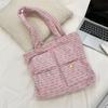 510174 Bolso de Felpa Otoño e Invierno, Bolso de Mano Versátil para Compras, Bolso de Hombro de Gran Capacidad, Bolso Grande Casual para Mujer