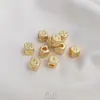 Miçangas Espaçadoras Quadradas de Ouro 14K com Preservação de Cor Miçangas Feitas à Mão Miçangas Soltas para Pulseira Colar Joias Acessórios Feitos à Mão