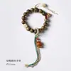 Estilo chino sándalo verde cuentas de Buda de mano anillo de madera artístico para correr pulsera de cuerda tejida a mano pulsera de rosario estilo Zen Wenwan venta al por mayor