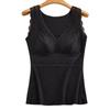 VANBARIS Roupa Íntima Outono e Inverno com Forro de Lã Temperatura Constante Base Fashion Renda Escovada Cinto Almofada no Peito Aquecimento Colete Quente para Mulheres