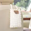Caja de Pañuelos para Coche Lluvia Azul Estilo Puff de Gama Alta Caja de Pañuelos Colgante para Coche Bolsa Colgante de Pañuelos para Coche Dibujos Animados Lindos