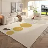 Tapete Cremoso Estilo Francês para Sala de Estar Sofá, Mesa de Centro, Lavável e Limpável, Adequado para Uso Doméstico, Tapete ao Lado da Cama do Quarto e Capacho de Piso para Closet