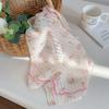 Pañuelo de cabeza floral de algodón y lino para mujer 2024 Primavera, Diadema de estilo pastoral de alta gama, Bufanda de seda, Pañuelo triangular de protección solar fresco para el día a día