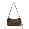 Bolso Elegante de Un Solo Hombro Color Sólido con Hebilla Retro Verano Transfronterizo Nueva Moda Remache Gran Capacidad Casual Bolso de Axila