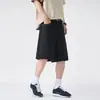 Pantalones Cortos de Mezclilla Estilo Leñador Americano para Hombre, Shorts de Cinco Puntos Sueltos Retro de Verano con Múltiples Bolsillos, Pantalones Casuales de Longitud Media para Hombre