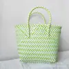 Bolsa de Tecido Artesanal DIY para o Festival do Barco-Dragão, Bolsa para Piquenique de Passeio na Primavera, Bolsa Tote de Grande Capacidade, Bolsa de Palha para Lembrança, Bolsa de Praia