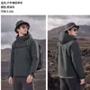 Chaqueta 3 en 1 estilo Luotuo para hombre y mujer, cintura ajustable, corte ajustado, resistente al viento para exteriores, impermeable, cálida, ropa para viajes y montañismo