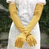Guantes de Rendimiento para Cantante de Escenario Largo Pasarela Europea y Americana Guantes Sobre el Codo Vestido de Cena Retro Protección Solar Envío Directo