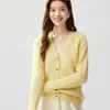 Cardigan de Cashmere com Trança Gola V Estilo Preguiçoso Suave para Mulheres Fechamento com Botões Suéter Espessado Versátil Peça de Roupa Externa Estilosa