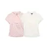 Comércio Exterior Roupas Femininas 2026 Moda Europeia e Americana Versátil Simples Top Estilo Camisa com Poá Decorado com Fenda para Mulheres D6338642